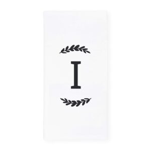 The Cotton & Canvas Co. Personalized Single Monogram Initial I Soft Absorbent Kitchen Tea Towel, Flour Sack Towel, Dish Cloth