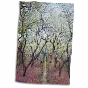 3drose print of monet painting orchard in bloom - towels (twl-204109-1)