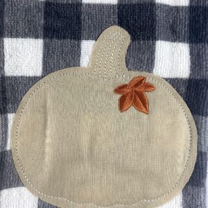 Serafina Home Farmhouse Country Kitchen Dish Towels Set: Black and White Check Harvest Pumpkin Design (Check Pumpkin)