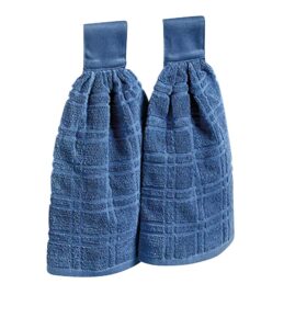 the lakeside collection set of 2 kitchen towels - indigo