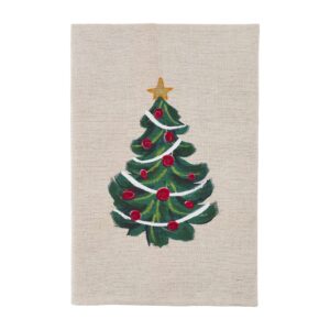 mud pie hand painted towel, tree