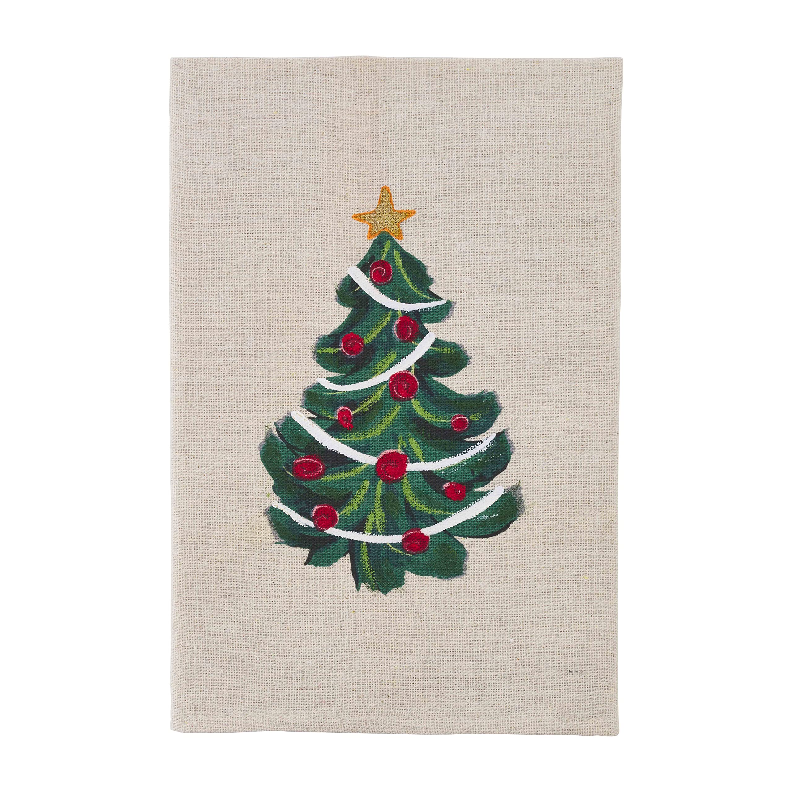 Mud Pie Hand Painted Towel, Tree