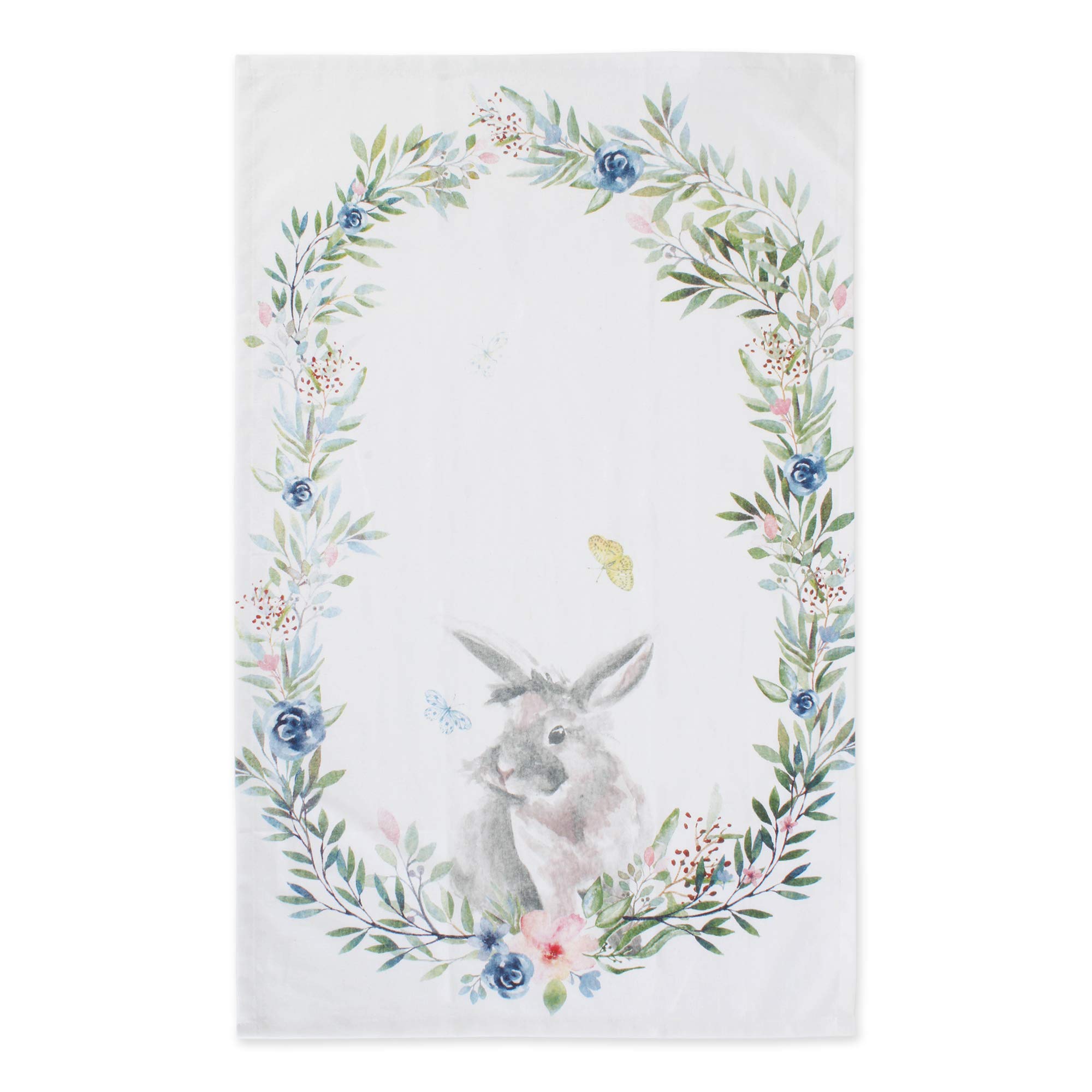 DII Easter Basics Collection Springtime Kitchen Essentials, Dishtowel Set, Floral Bunny, 3 Piece