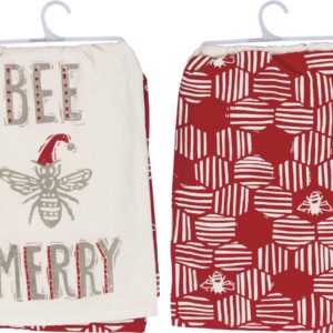 Primitives by Kathy Christmas Kitchen Dish Towel Set, Bee Merry, Small