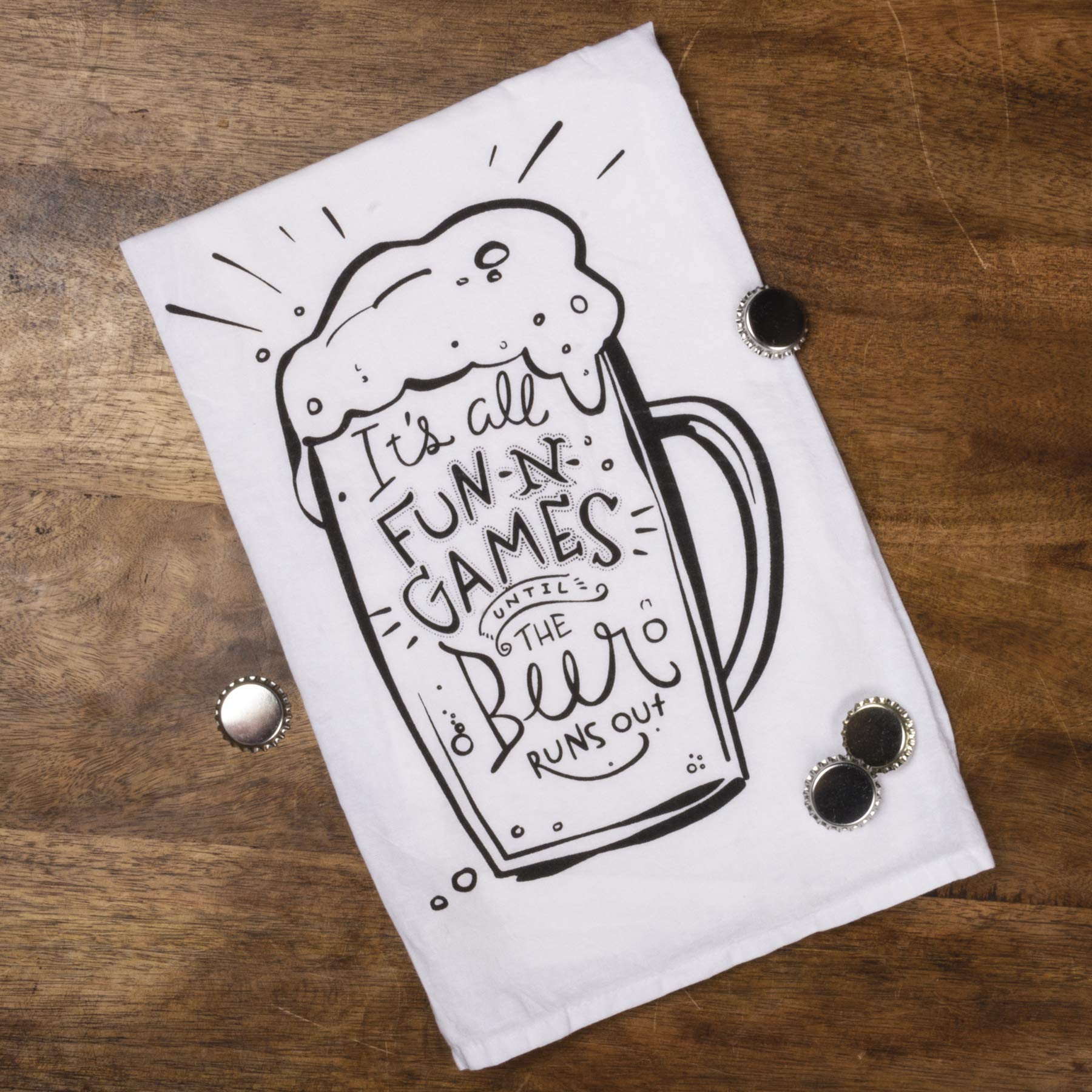 Primitives by Kathy Cotton Kitchen Towel, Until The Beer Runs Out