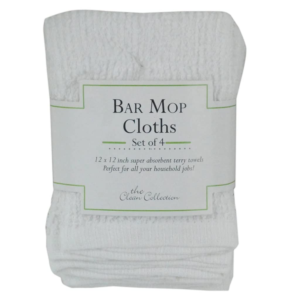 White Bar Mop Cloths Set of 4