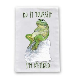 retired frog flour sack cotton dish towel by pithitude