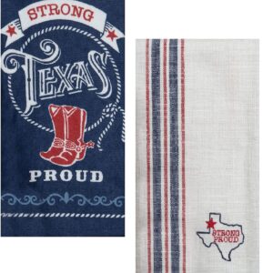 Kay Dee Design Designs Texas Pride Set of 3 Tea Towels | Texas Strong Theme | Texas Dish Towels | Souvenir or Gift Idea | Deep in The Heart of Texas, Blue