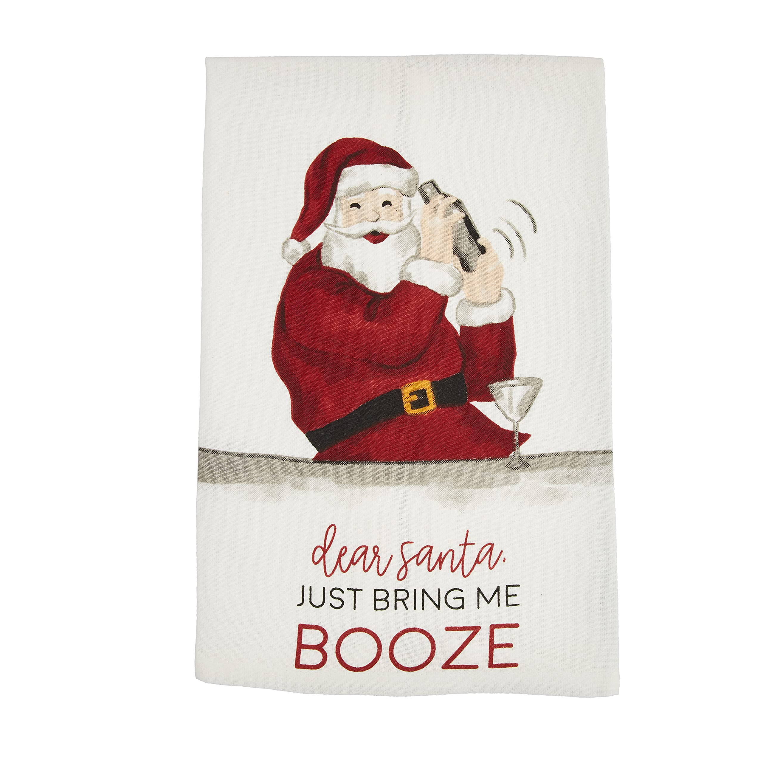 Mud Pie Alcohol Christmas Towel, Booze, 26" x 16.5"