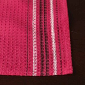 Factory Direct Craft Group of 3 Durable Hot Pink Waffle Weave Tea Towels for Displaying, Everyday and Gifting