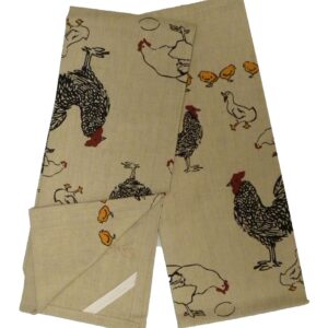 Overseas Trading Chickens Novelty Print Motif Kitchen Towels, Set of 2