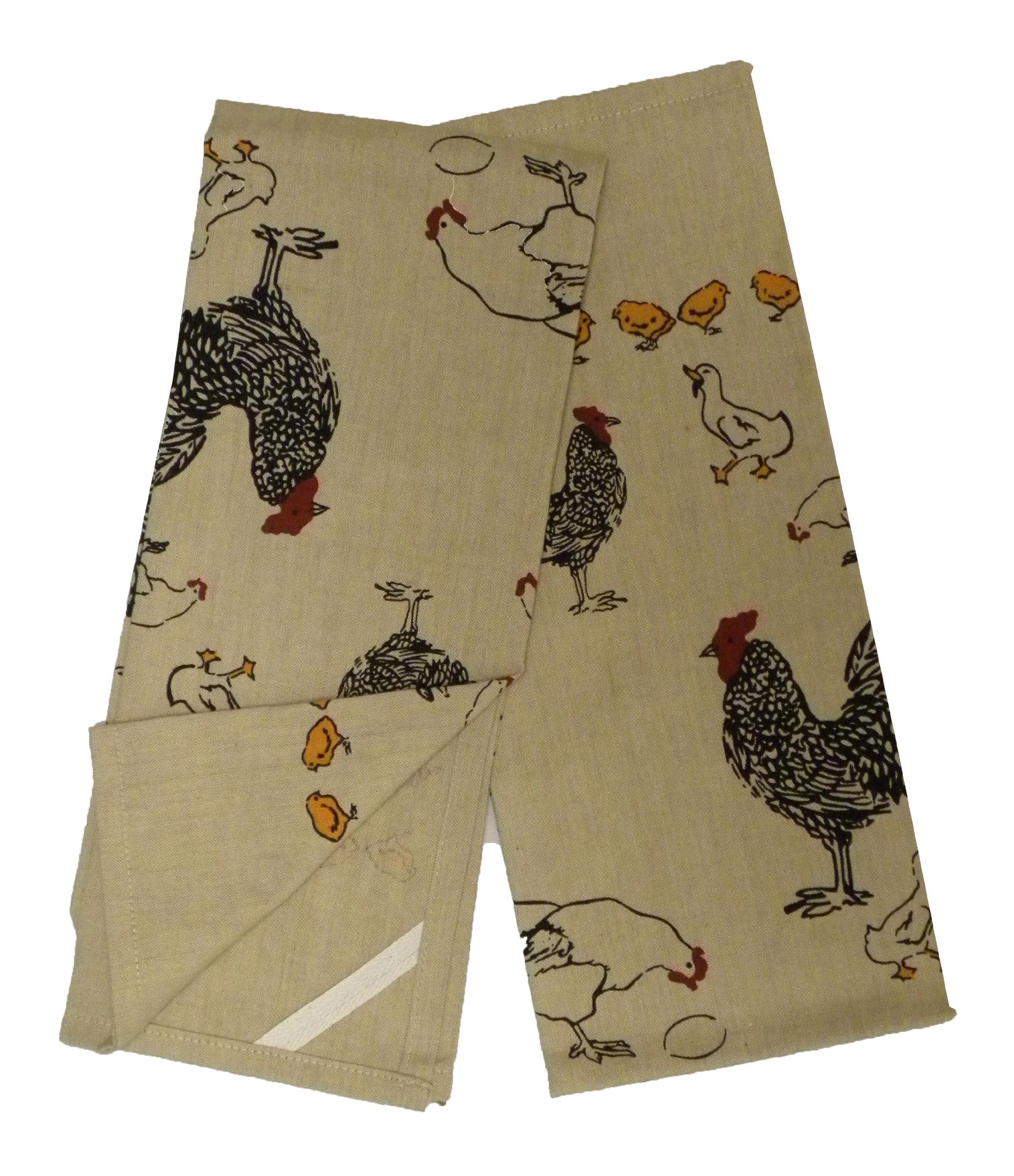 Overseas Trading Chickens Novelty Print Motif Kitchen Towels, Set of 2