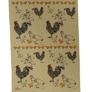 Overseas Trading Chickens Novelty Print Motif Kitchen Towels, Set of 2
