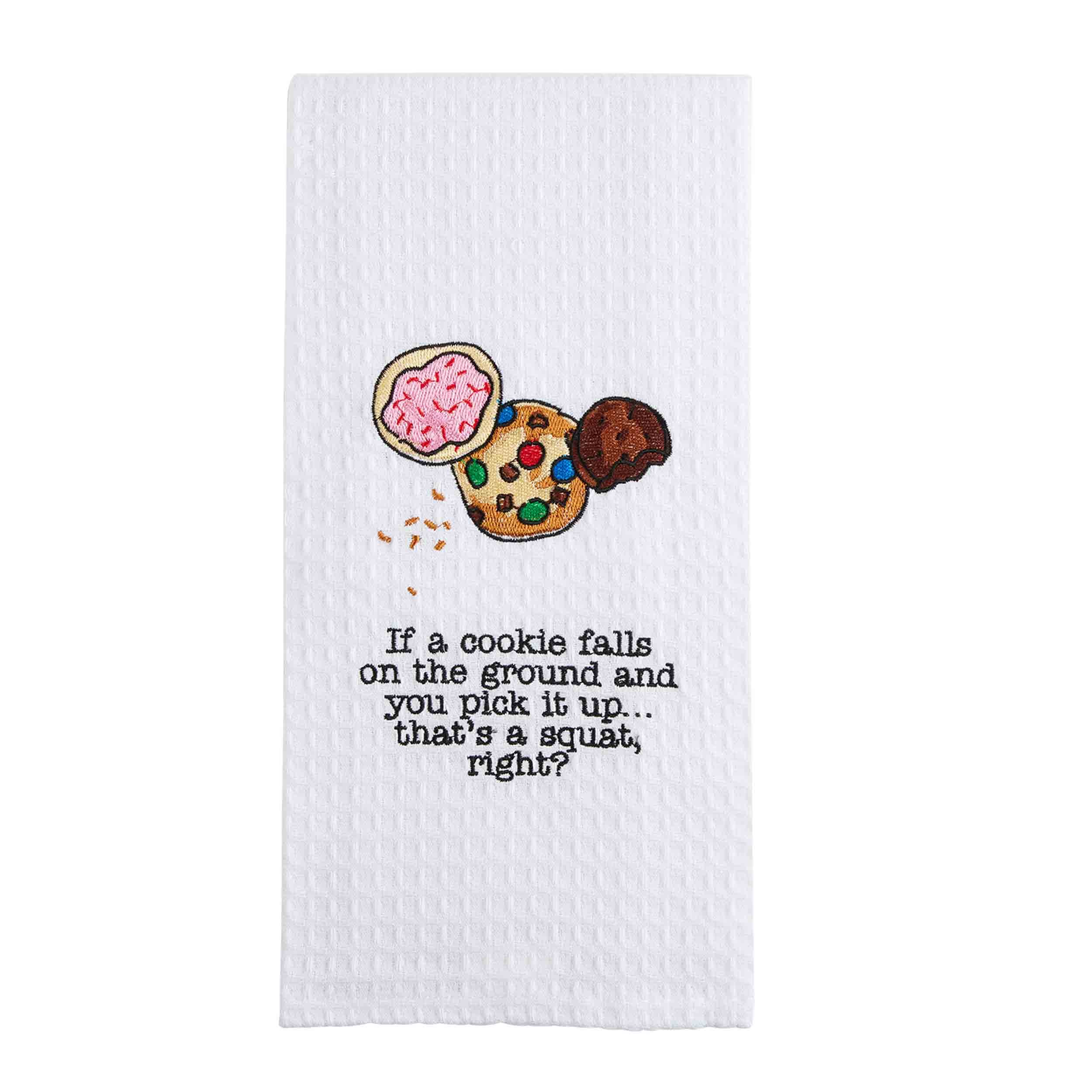 Mud Pie Circa Kitchen Waffle Weave Towel, Cookies, 26" x 16.5"