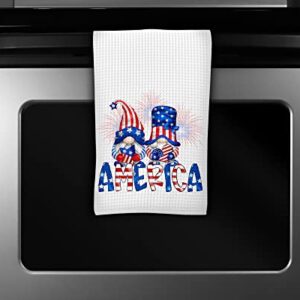 American Gnome Kitchen Towel - Patriotic Kitchen Towel - Waffle Weave Towel - Microfiber Towel - Kitchen Decor - House Warming Gift