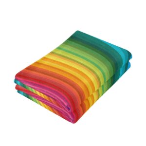 ALAZA Hand Towels 2 Packs, Vivid Rainbow Colored Swirl Kitchen Dish Bathroom Towels Kitchen Face Wash Cloths, 28 x 14 inch