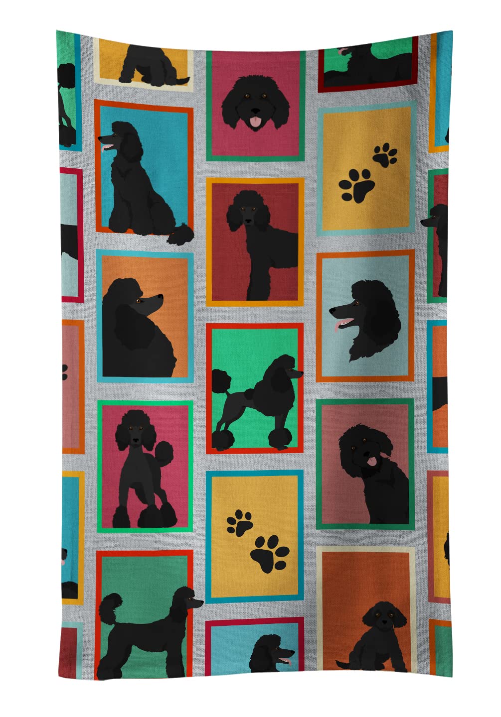 Caroline's Treasures MLM1108KTWL Lots of Black Standard Poodle Kitchen Towel Dish Cloths Guest Hand Towel Decorative Bathroom Towel for Face,Tea, Dishcloth, Kitchen and Bath