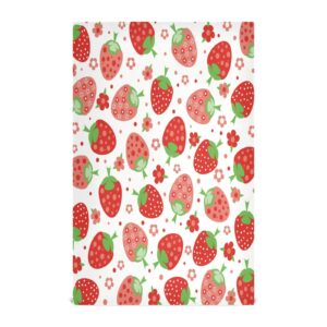 Kigai 1 Pack Strawberry Kitchen Towels Soft Highly Absorbent Dish Towels Reusable Kitchen Hand Towels for Kitchen Decorations or Tea Towels 28 x 18 Inch