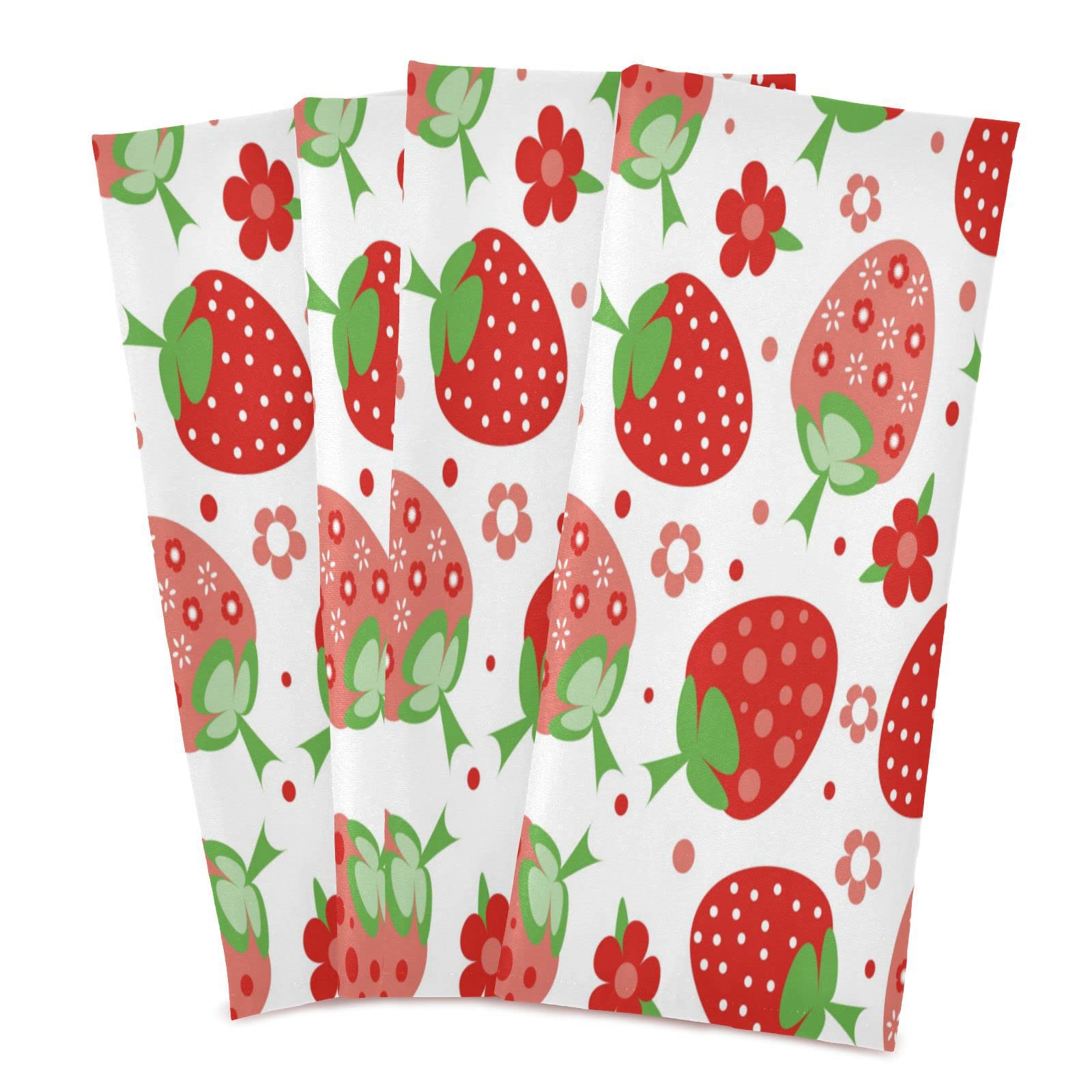 Kigai 1 Pack Strawberry Kitchen Towels Soft Highly Absorbent Dish Towels Reusable Kitchen Hand Towels for Kitchen Decorations or Tea Towels 28 x 18 Inch