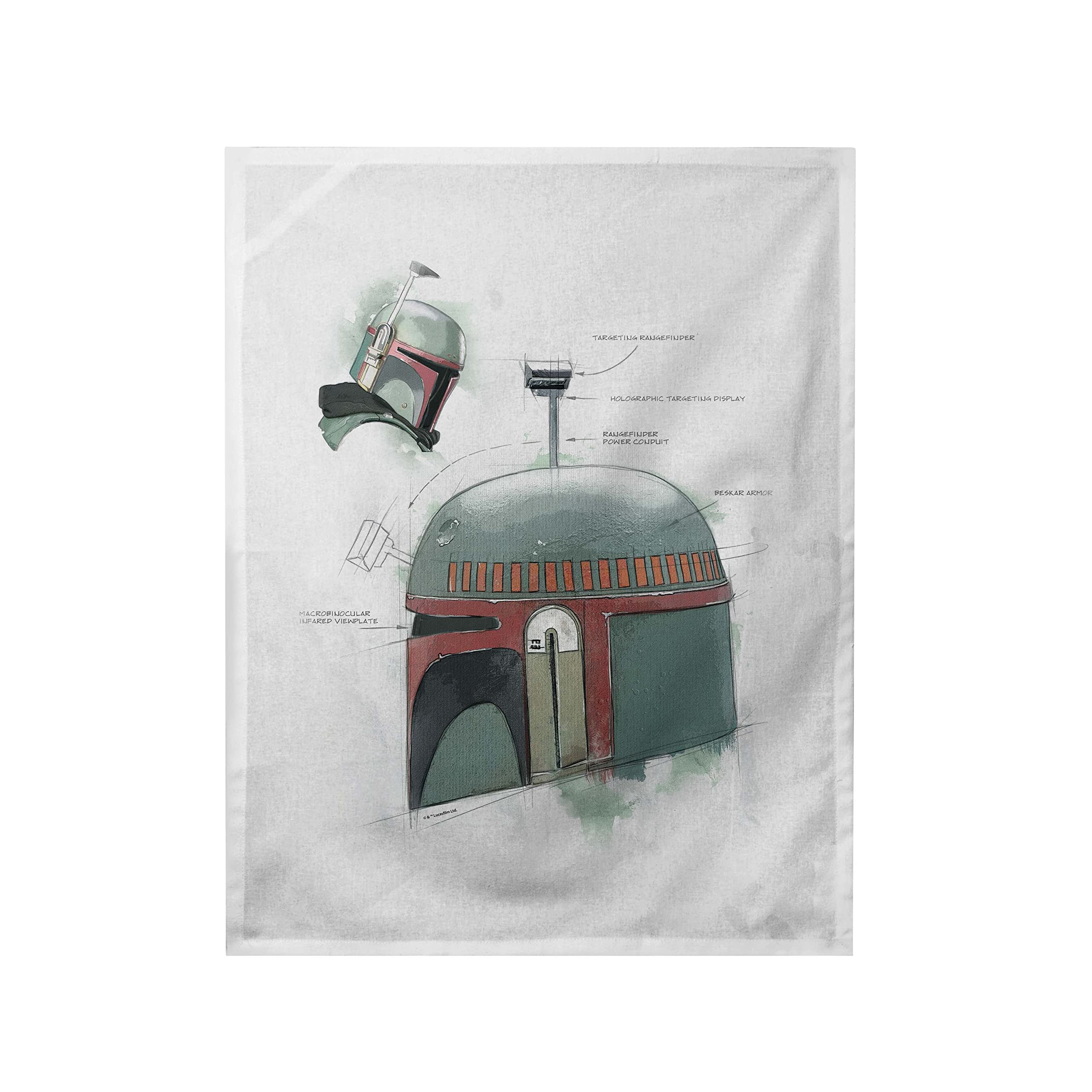 Bioworld Star Wars Boba Fett Helmet Profile Dish Towel