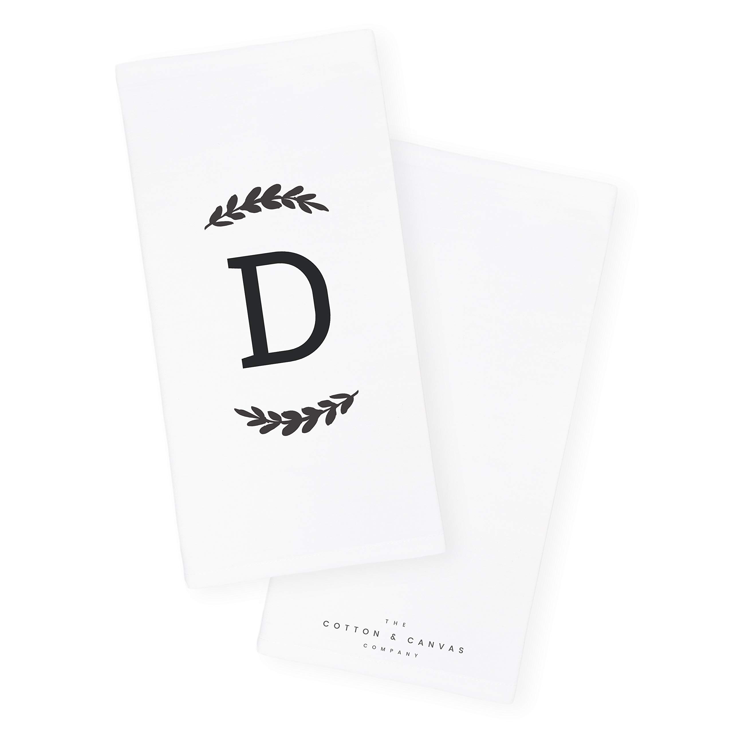 The Cotton & Canvas Co. Personalized Single Monogram Initial D Soft Absorbent Kitchen Tea Towel, Flour Sack Towel, Dish Cloth