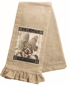heritage lace natural vintage garden 18"x26" tea towel