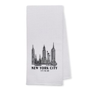 uinhmop 16''x24'' new york city soft and absorbent kitchen towels dishcloths hand towels,funny decorative dish towels for kitchen,sweet housewarming gift