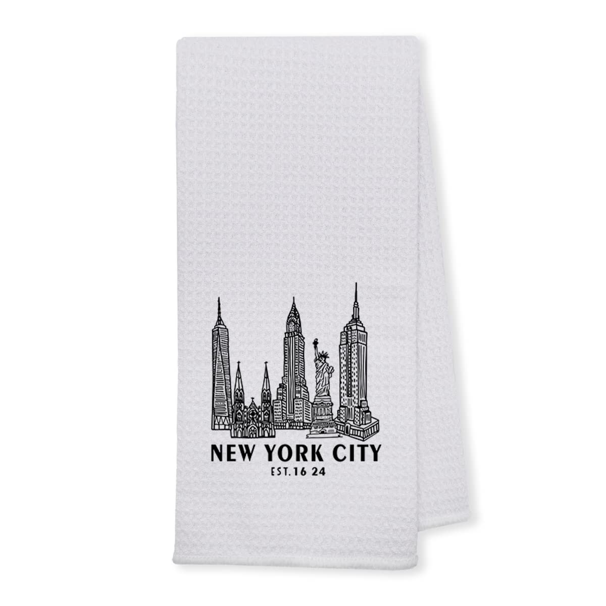 UINHMOP 16''x24'' New York City Soft and Absorbent Kitchen Towels Dishcloths Hand Towels,Funny Decorative Dish Towels for Kitchen,Sweet Housewarming Gift