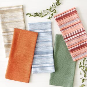 DII Everyday Dishtowel Collection Urban Stripe, 20x30, Artichoke Green, 3 Piece