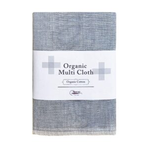 nawrap organic multi cloth, 13.5 x 13.5 inch, made from organic cotton, durable, quick-drying, and absorbent, natural blue