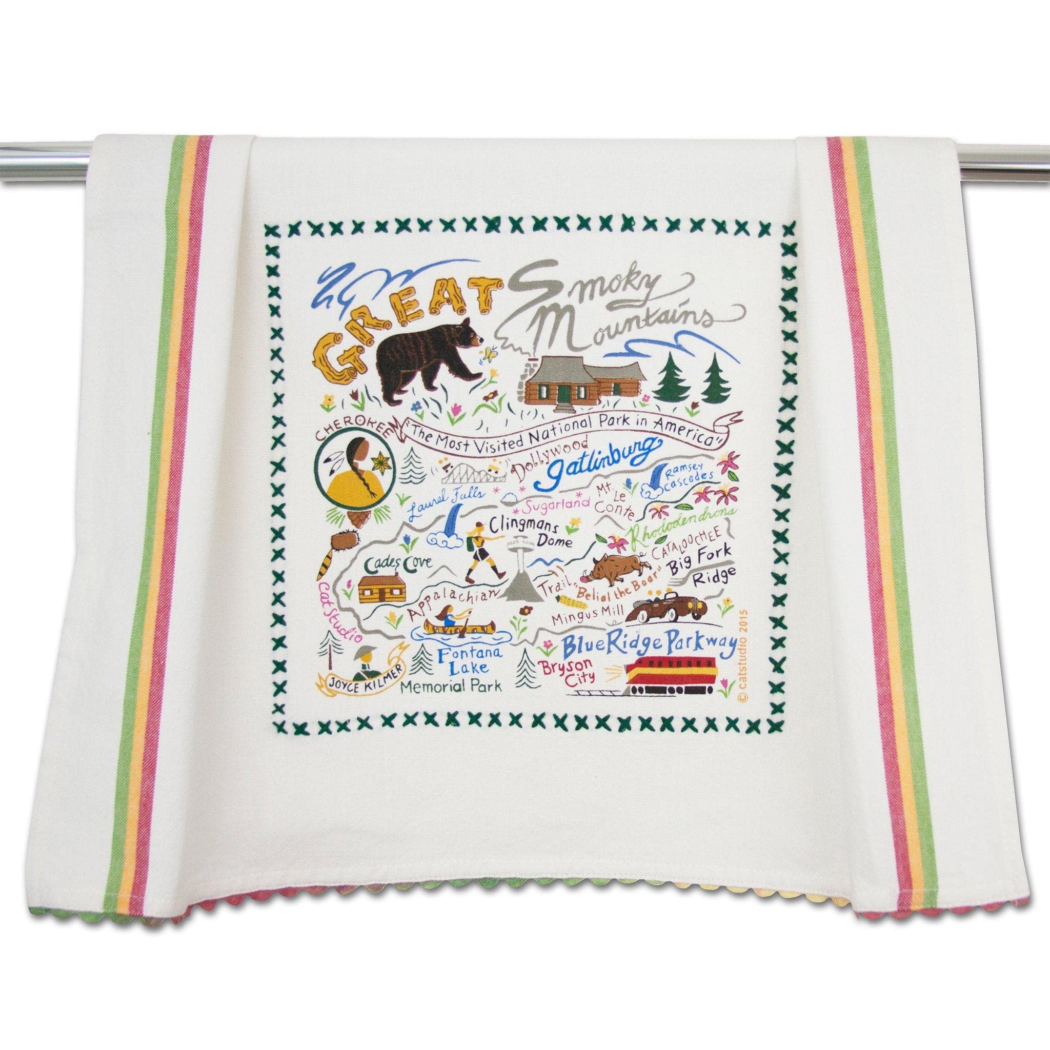 Catstudio Great Smoky Mountains Dish & Hand Towel | Great for Kitchen, Bar, & Bathroom