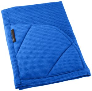 rachael ray multifunctional 2-in-1 moppine, ultra absorbent kitchen towel & heat resistant pot holder, blue