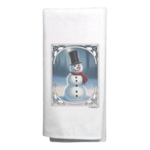 snowman christmas decoration classic winter scene snowman decorative kitchen tea towel white