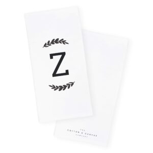 The Cotton & Canvas Co. Personalized Single Monogram Initial Z Soft Absorbent Kitchen Tea Towel, Flour Sack Towel, Dish Cloth