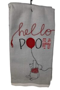 best brands kitchen towel 100% cotton, 2pk-soft and absorbent decorative kitchen towels - grey with red balloons