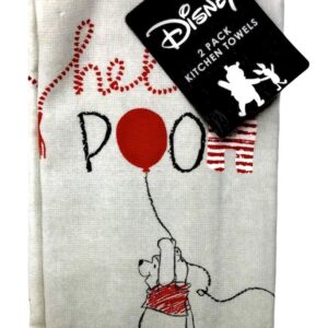 Best Brands Kitchen Towel 100% Cotton, 2pk-Soft and Absorbent Decorative Kitchen Towels - Grey with Red Balloons