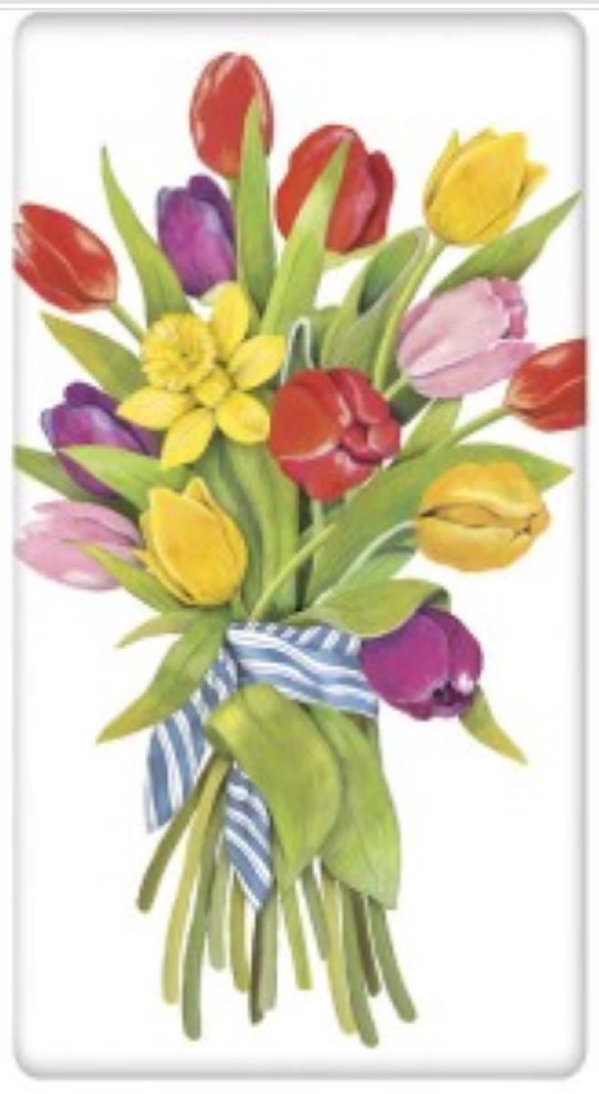 Mary Lake Thompson BT509 Tulips Cotton Flour Sack Dish Tea Towel 30 Inches x 30 Inches