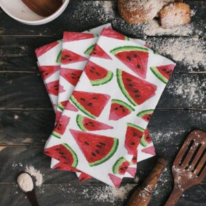 absorbent microfiber kitchen towels(set of 2),watermelon,tea towel for kitchen/bathroom decorative bar towels,summer fruit watercolor,soft resuable dish towels cloths nonstick oil washable fast drying