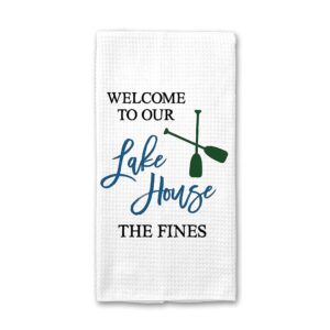 Personalized Lake House Kitchen Towel | Personalized Lake House Tea Towel | Family Name | Lake House Hand Towel | Lake House Gift | Kitchen Decor