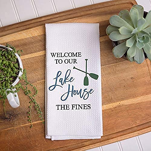 Personalized Lake House Kitchen Towel | Personalized Lake House Tea Towel | Family Name | Lake House Hand Towel | Lake House Gift | Kitchen Decor