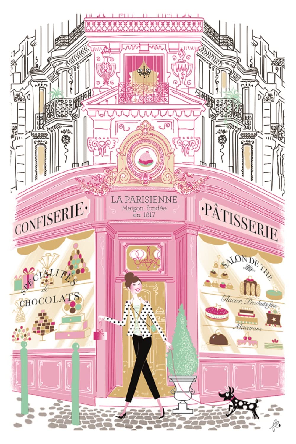 Torchons & Bouchons, Paris Boulangerie Façade (Paris Bread Store) Kitchen / Tea Towel, 100% Cotton 23.5'' x 32''