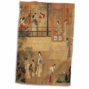 3d rose print of chinese ladies in palace in ming dynasty twl_212617_1 towel, 15" x 22", multicolor
