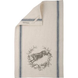 primitives by kathy jumping rabbit and floral crest kitchen towel