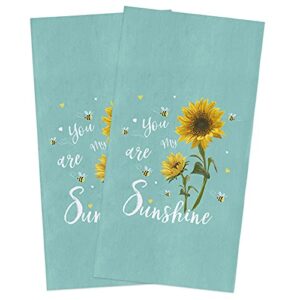 infinidesign sunshine you are my sunflower hanging dish towels for kitchen teal green absorbent kitchen hand towels quick dry towel for bathroom laundry room home decor