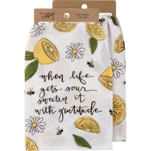 primitives by kathy when life gets sour sweeten it with gratitude kitchen towel
