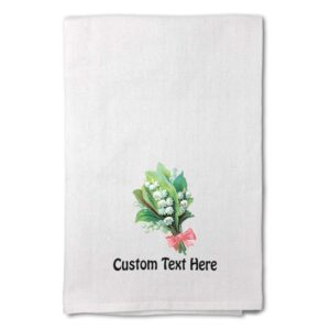 style in print custom decor flour kitchen towels lilies of valley vintage look botanical & flowers botanical & flowers flowers cleaning supplies dish towels personalized text here