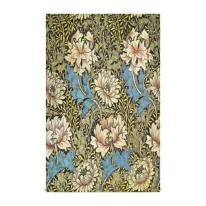 alaza william morris flowers floral prints163 kitchen towels absorbent dish towels soft wash clothes for drying dishes cleaning towels for home decorations set of 4, 28 x 18 inch
