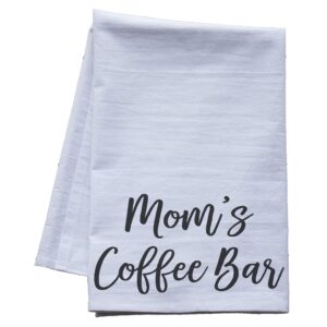 moms coffee bar kitchen towel - extra large premium flour sack tea towel, dish towel, coffee themed gifts for mother's day - made in the usa