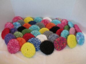 crocheted dish scrubbers, scrubbies - set of 4 - various colors