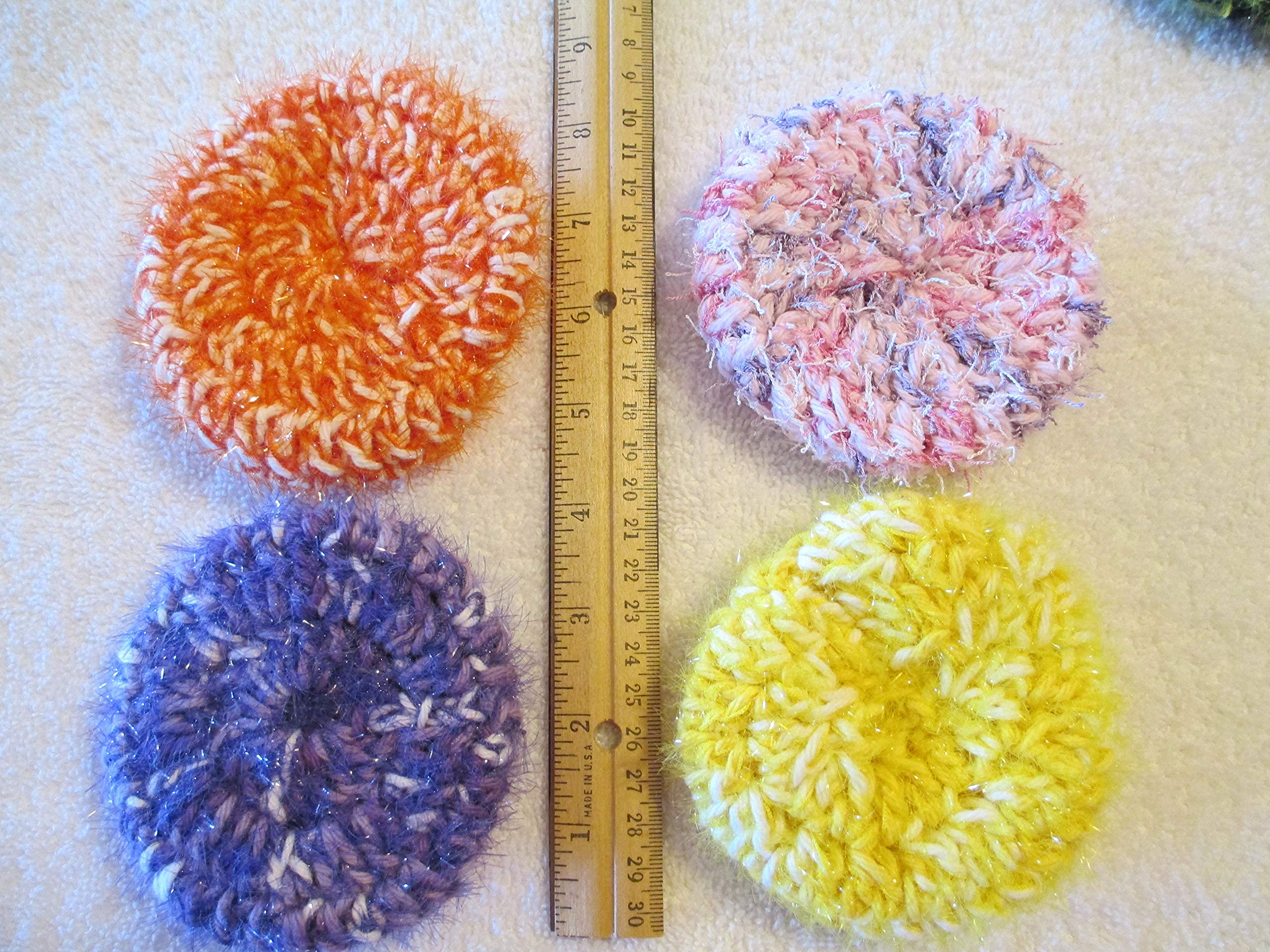 Crocheted Dish Scrubbers, Scrubbies - Set of 4 - various colors